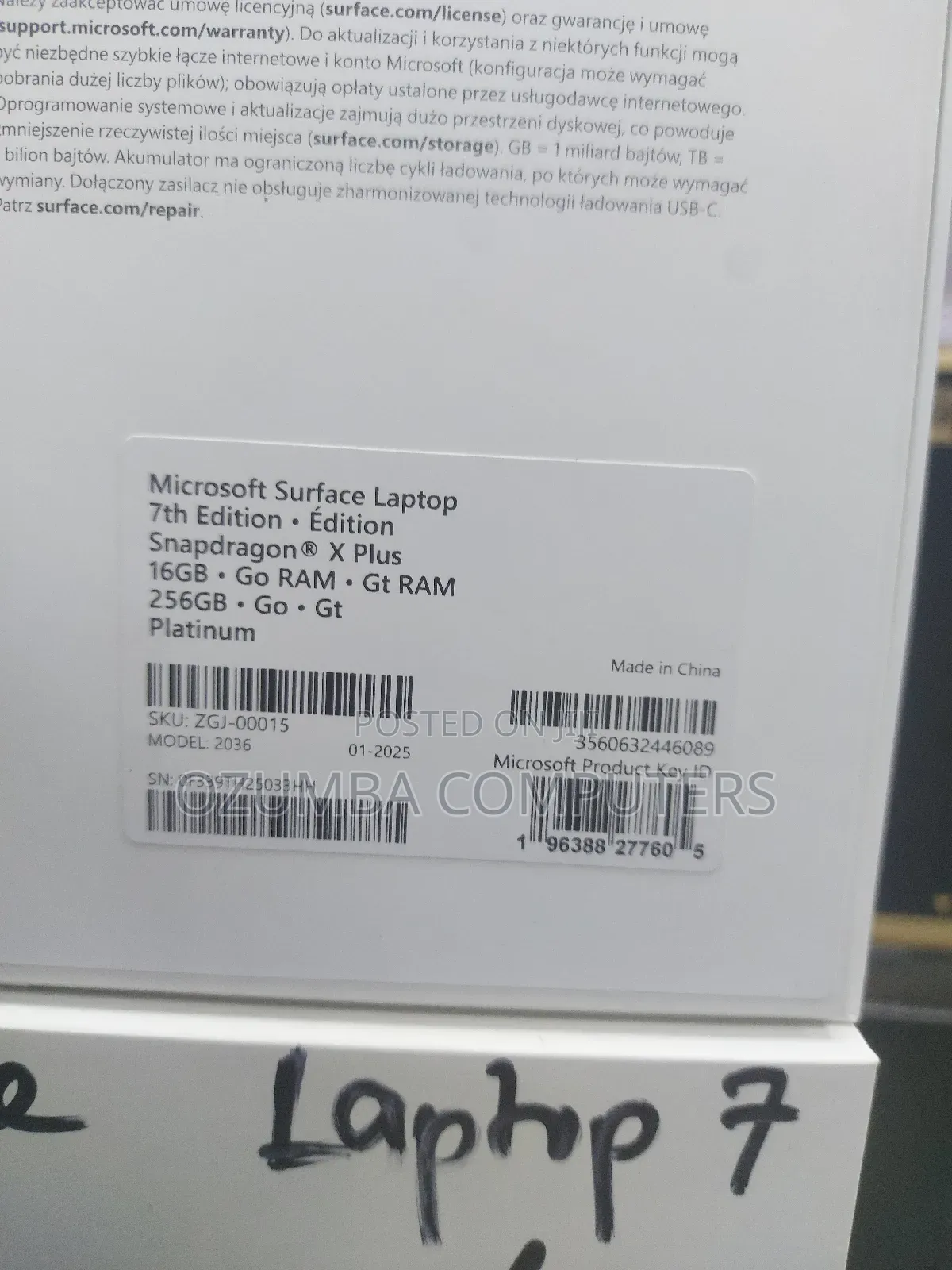 New Laptop Microsoft Surface 16GB Qualcomm Snapdragon X Plus SSD 256GB