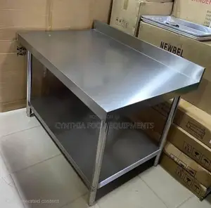 5ft Stainless Steel Table With Back(Width 80cm)