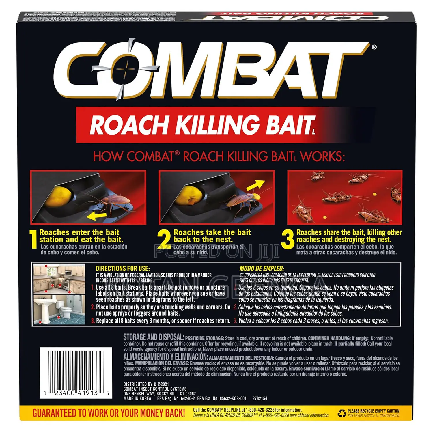 Combat Roach Killing Bait Large Roach Bait Station