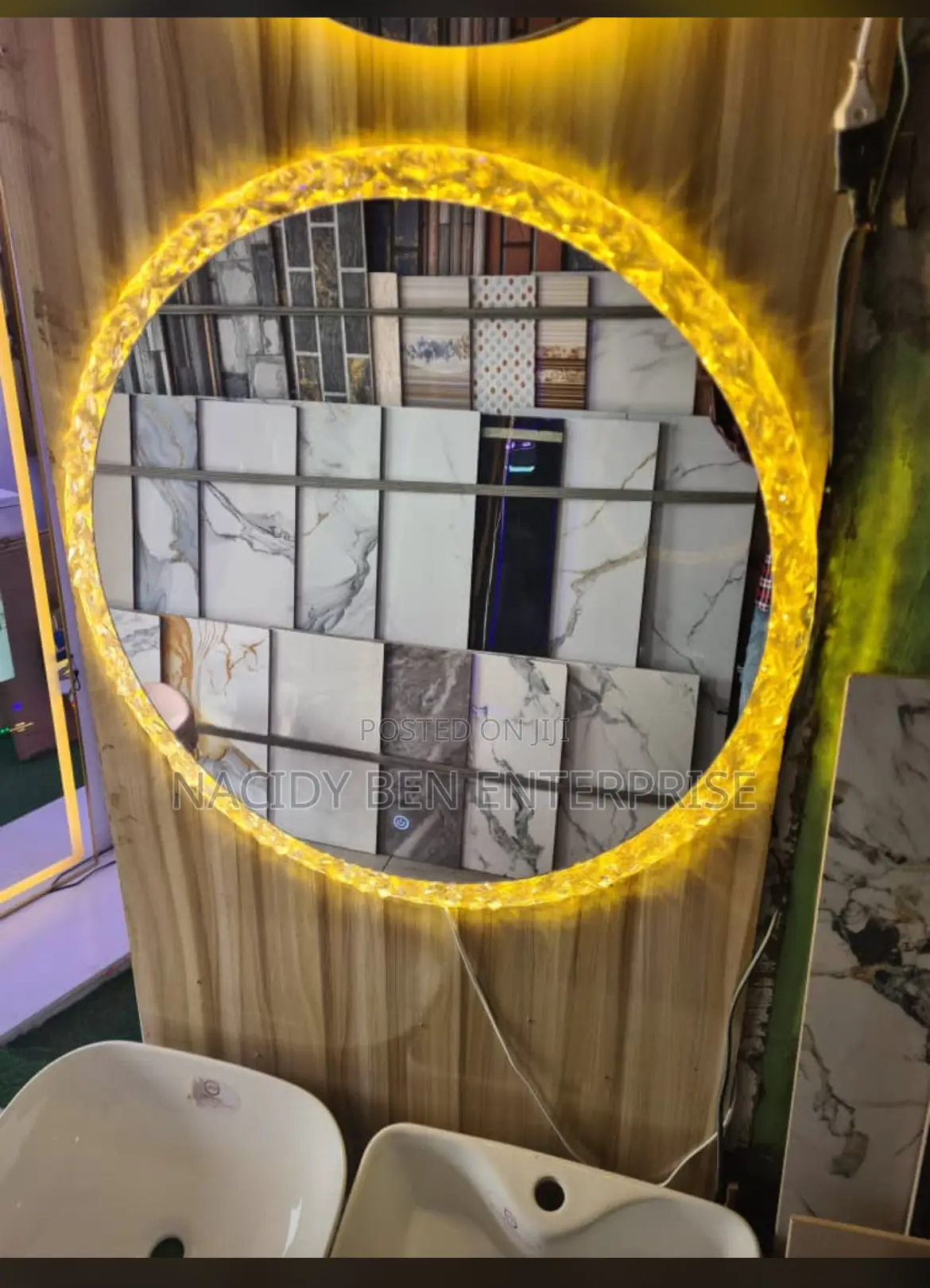 Crystal Round Mirror 80cm