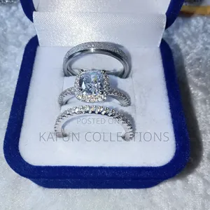 Photo - Solid Steel and Zirconia Couples Ring Set