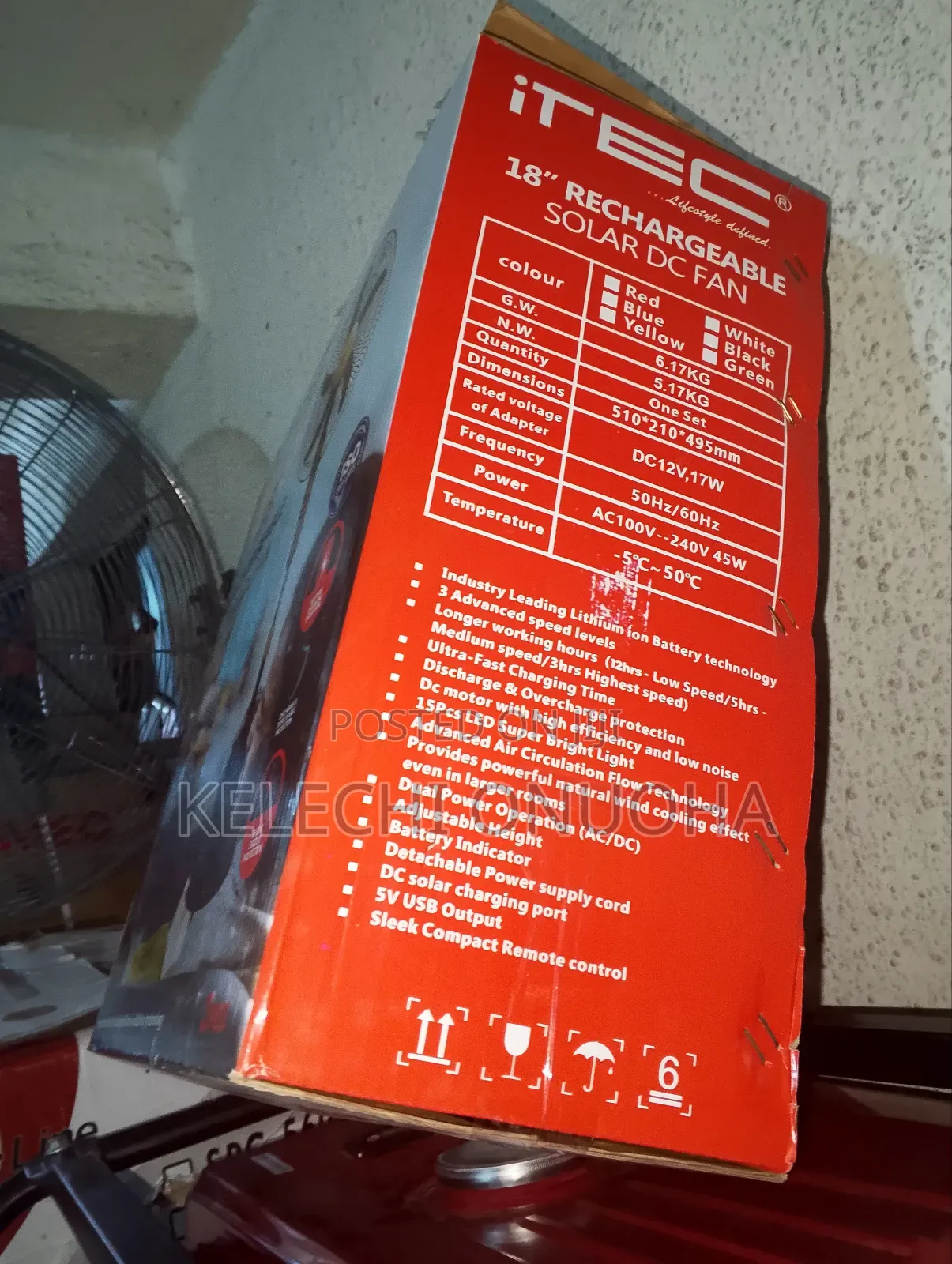 Itec Rechargeable Fan for sale - Price: ₦ 95,000 on Jiji.ng [Port-Harcourt]