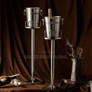 Stainless Steel Champagne Ice Bucket With Bucket Barricade