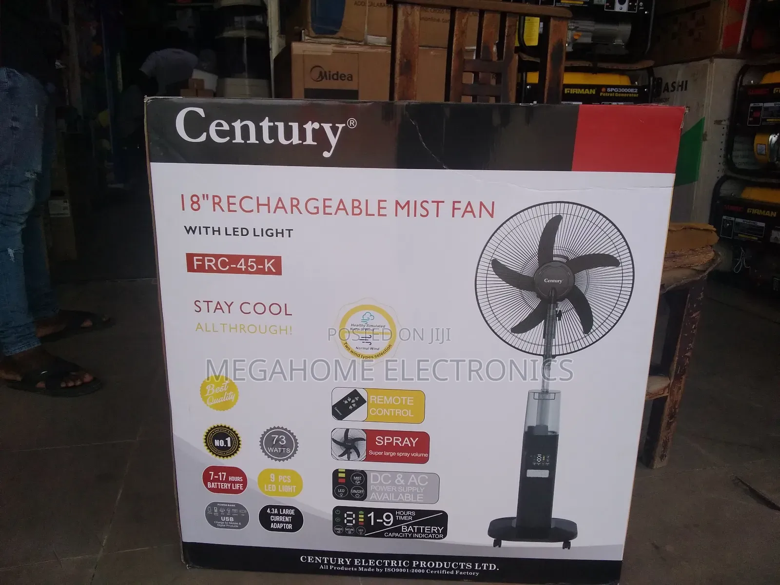 Century Mist Rechargeable Fan 18