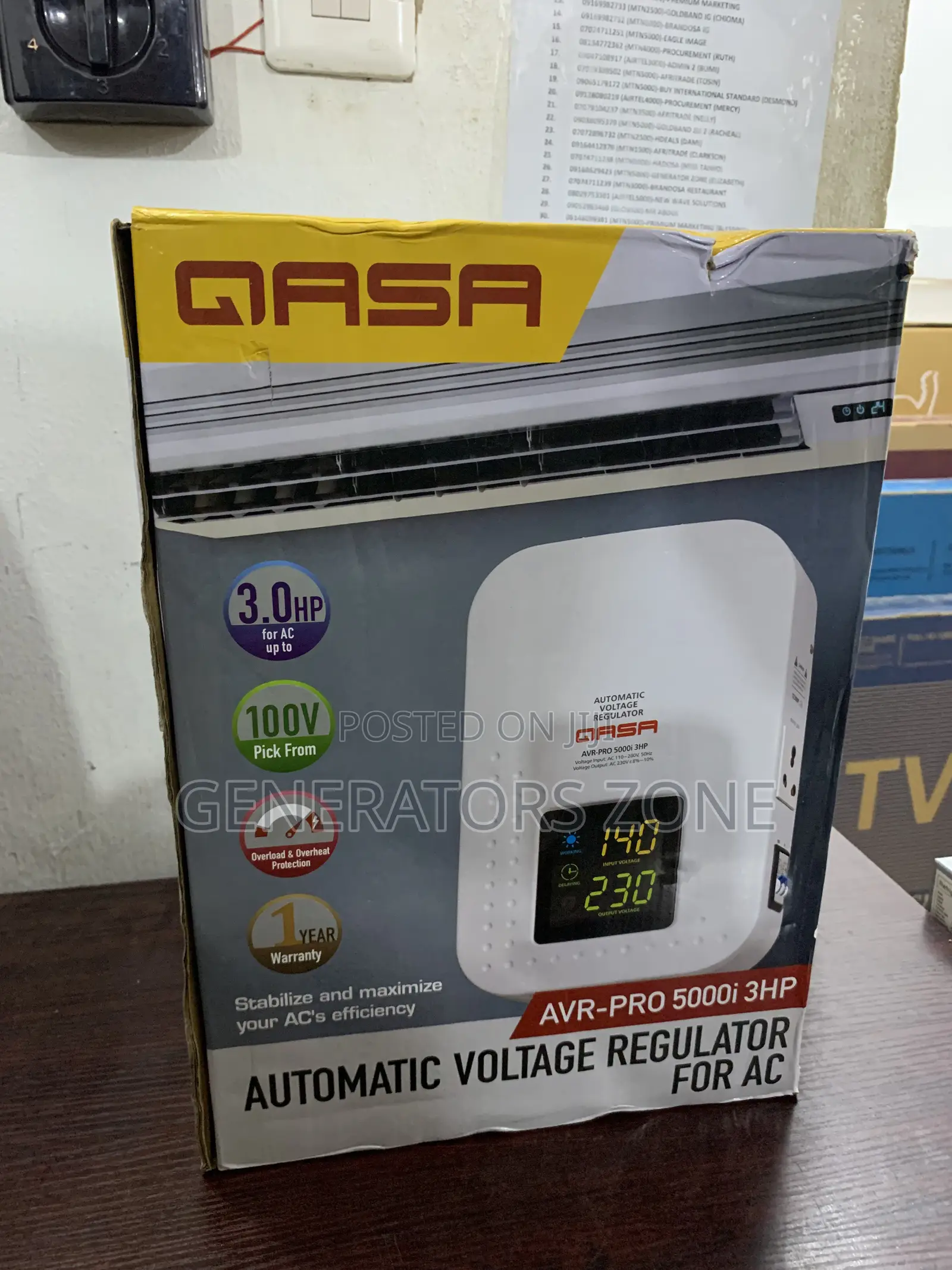Qasa 5000w-Fast Response Wall Mounted Stabilizer