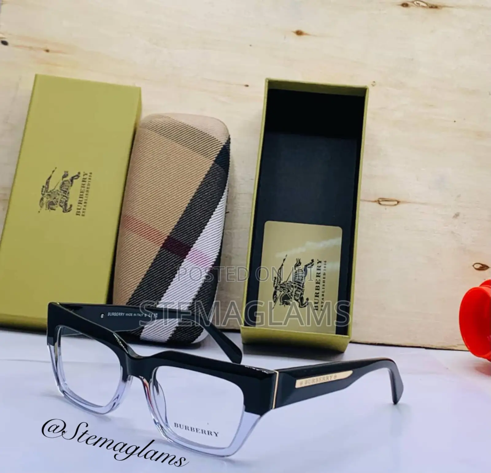Burberry Unisex Square Optical Frame Glasses