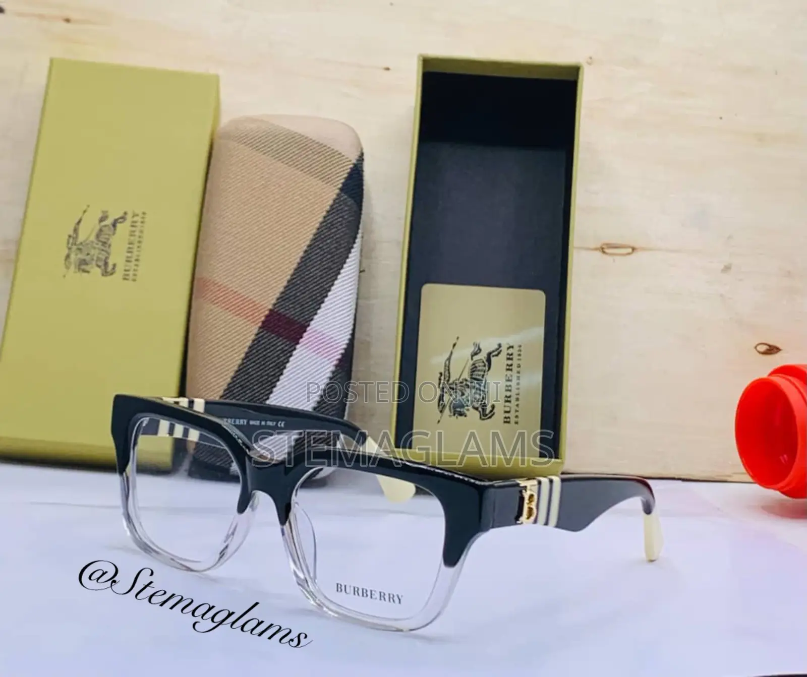 Burberry Unisex Square Optical Frame Glasses