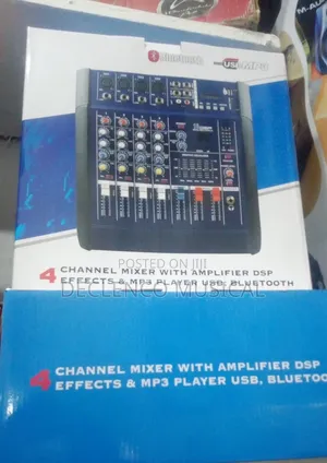 Professional 4 Channel Mixer With Amplifier
