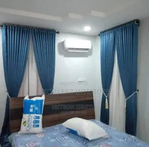 Quality Blue Satin Curtains