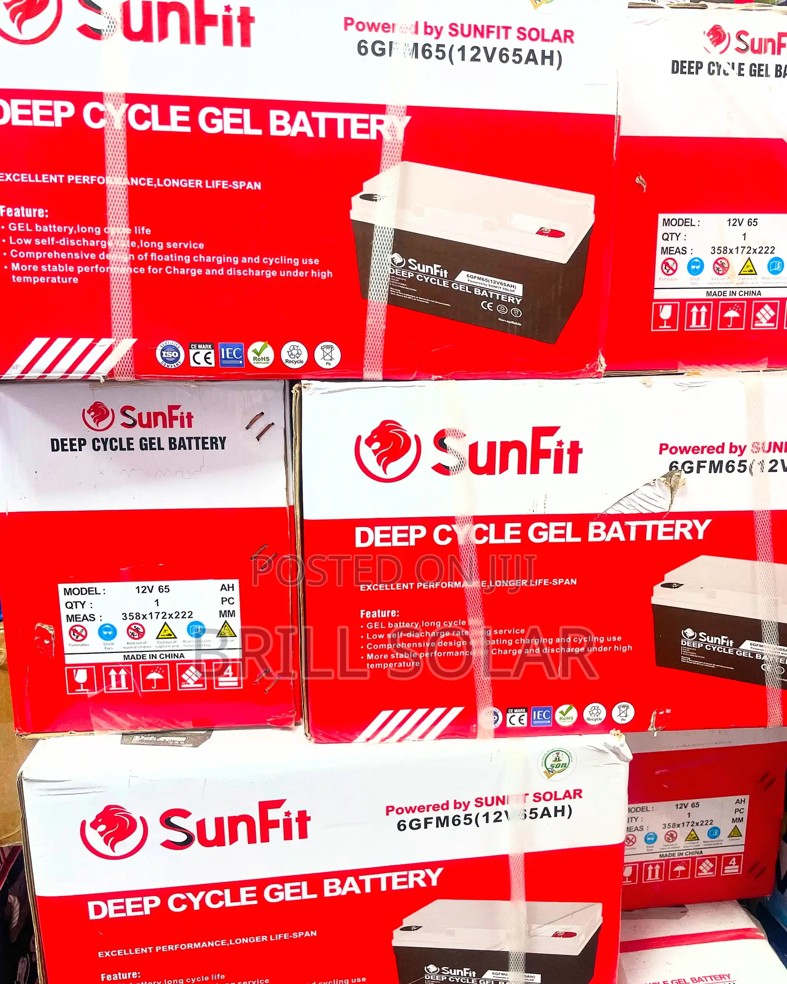 12v-65ah Sunfit Solar Gel Battery