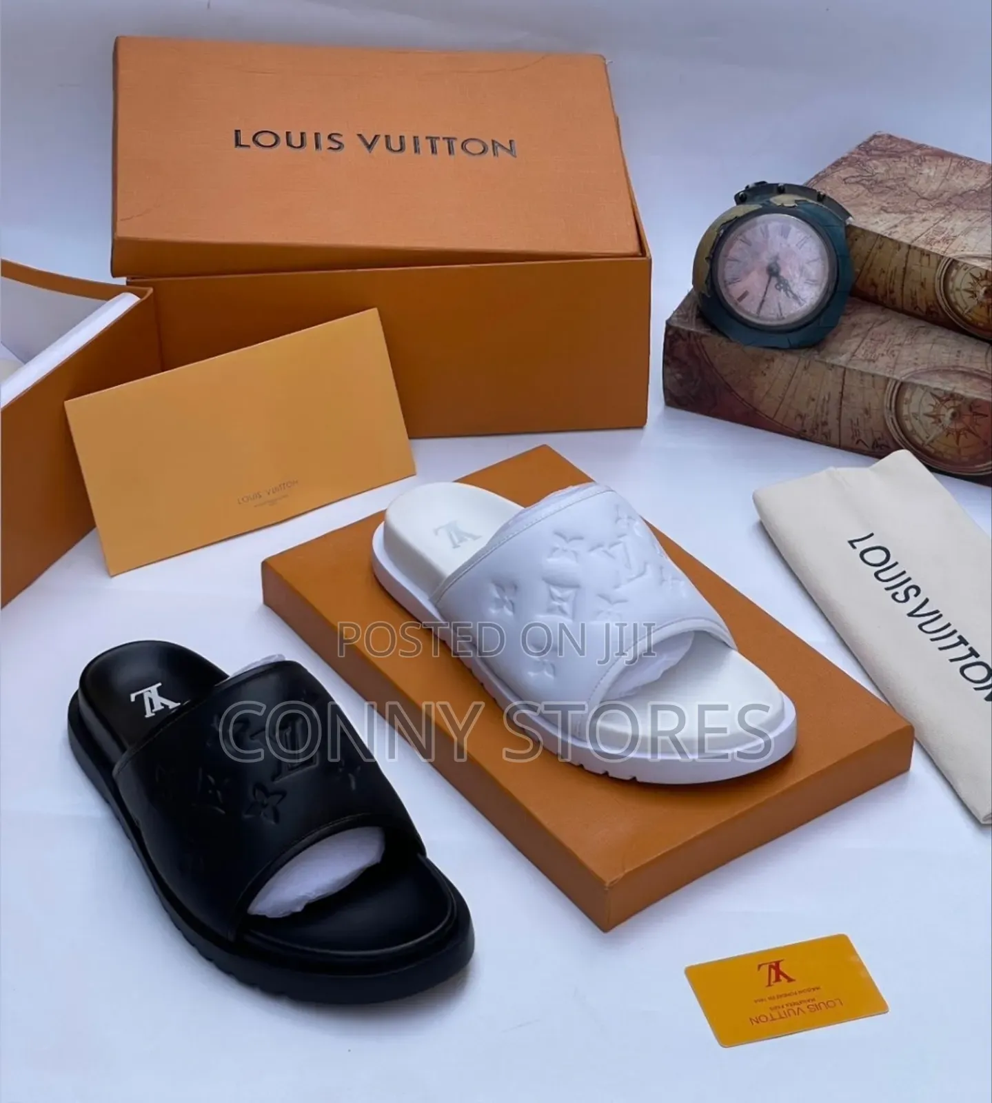 Premium Louis Vuitton Mono Leather Slide