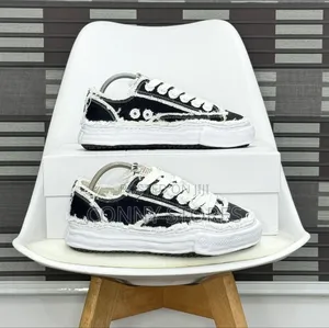 Premium Maison Mihara Overhanging- Frayed Black Sneakers