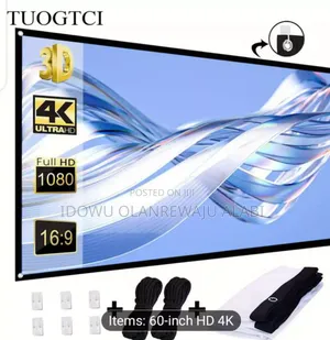 60 Inches Anti Wrinkle Portable Projector Screen 16:9 Hd