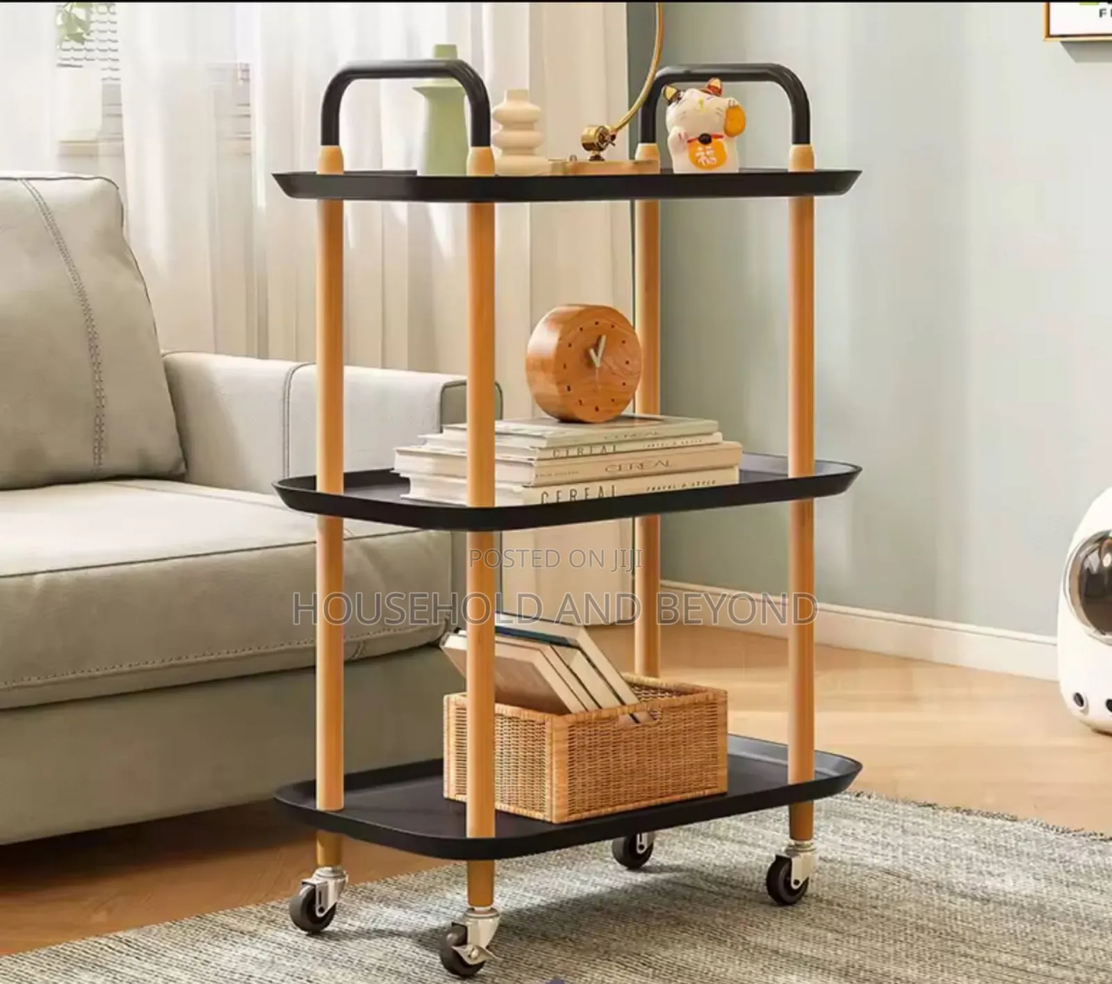 Movable Trolley Storage Rack