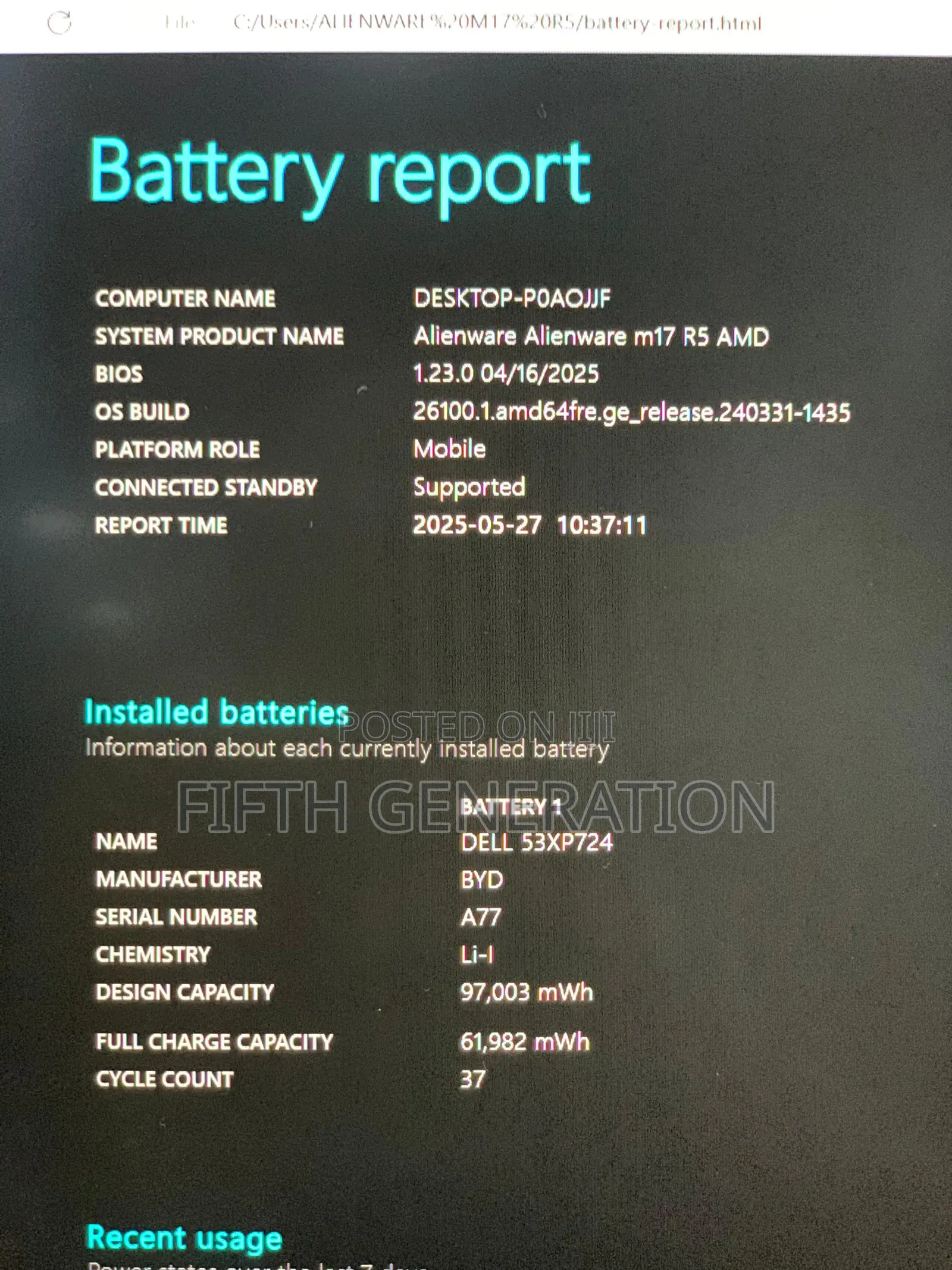 Laptop Alienware m17 R5 32GB AMD Ryzen 9 SSD 1T