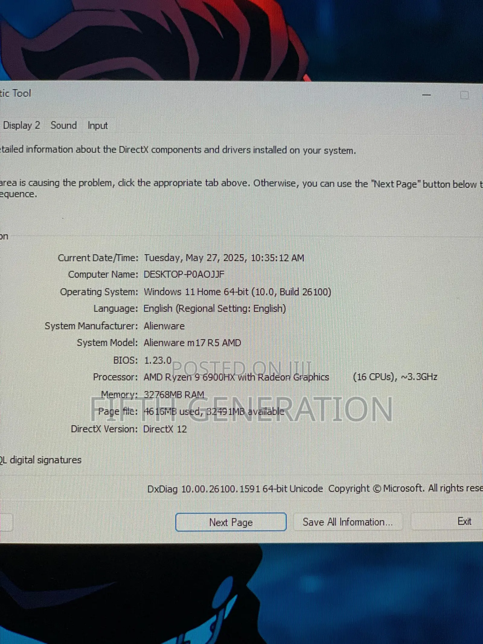 Laptop Alienware m17 R5 32GB AMD Ryzen 9 SSD 1T