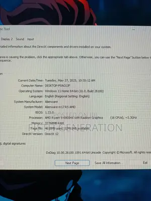 Laptop Alienware m17 R5 32GB AMD Ryzen 9 SSD 1T