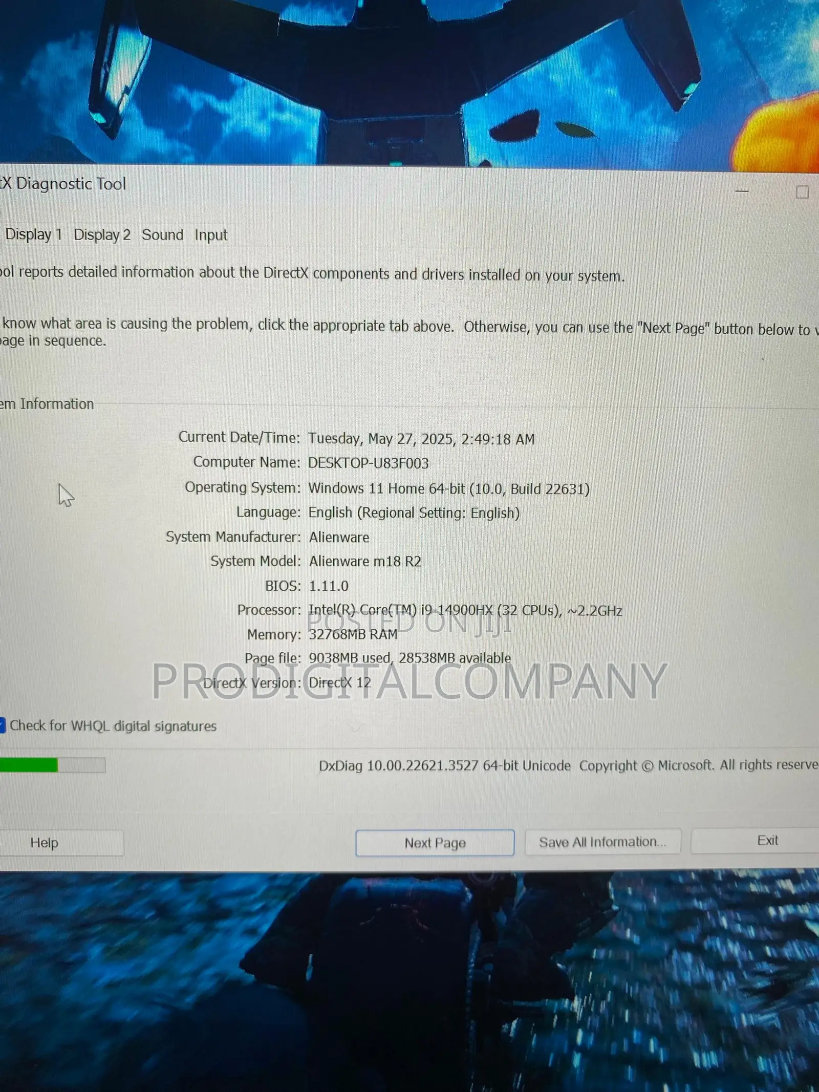 Laptop Dell Alienware M18 R2 32GB Intel Core i9 SSD 1T