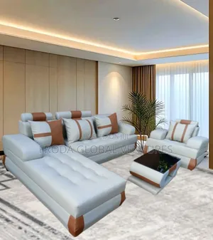 Quality Couch: L-Shape Sofa and Single Chair, Table. Jpll01