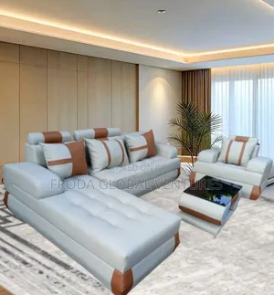 Quality Couch: L-Shape Sofa and Single Chair, Table. Jpll02