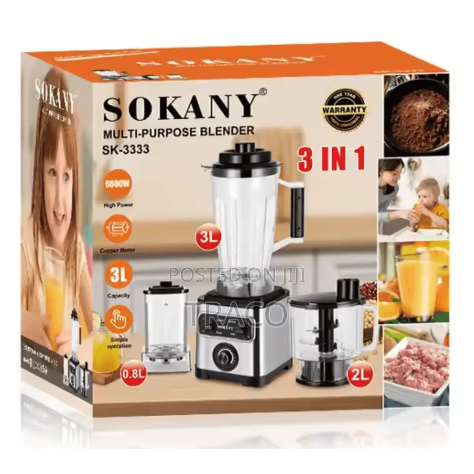 Sokany 3 in 1 Multi-Purpose Blender