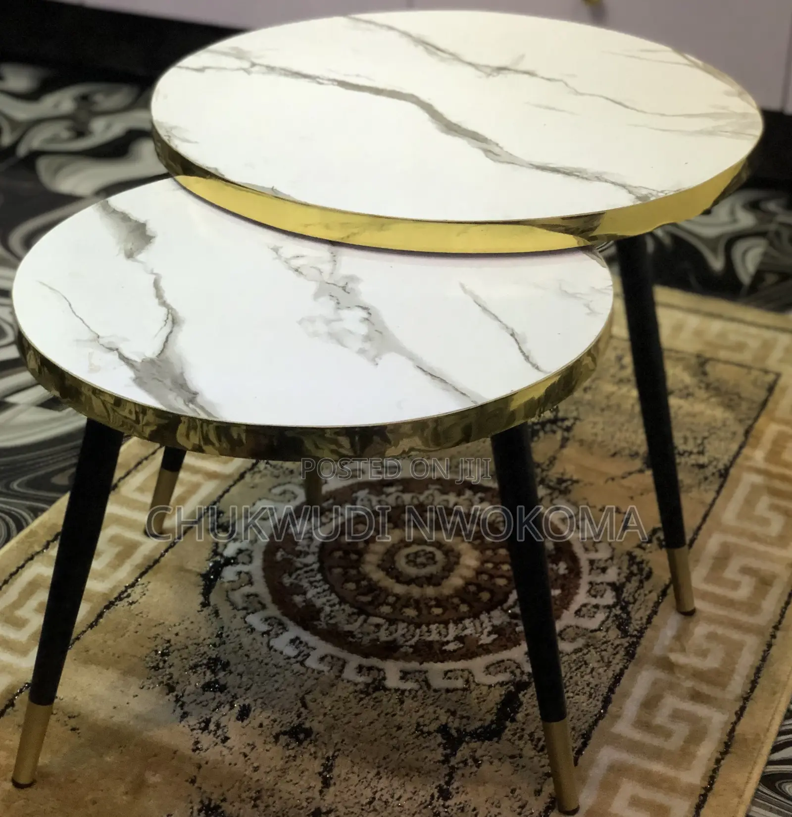 Luxury Marble Nesting Center Table Set | Modern Gold Coffee Table
