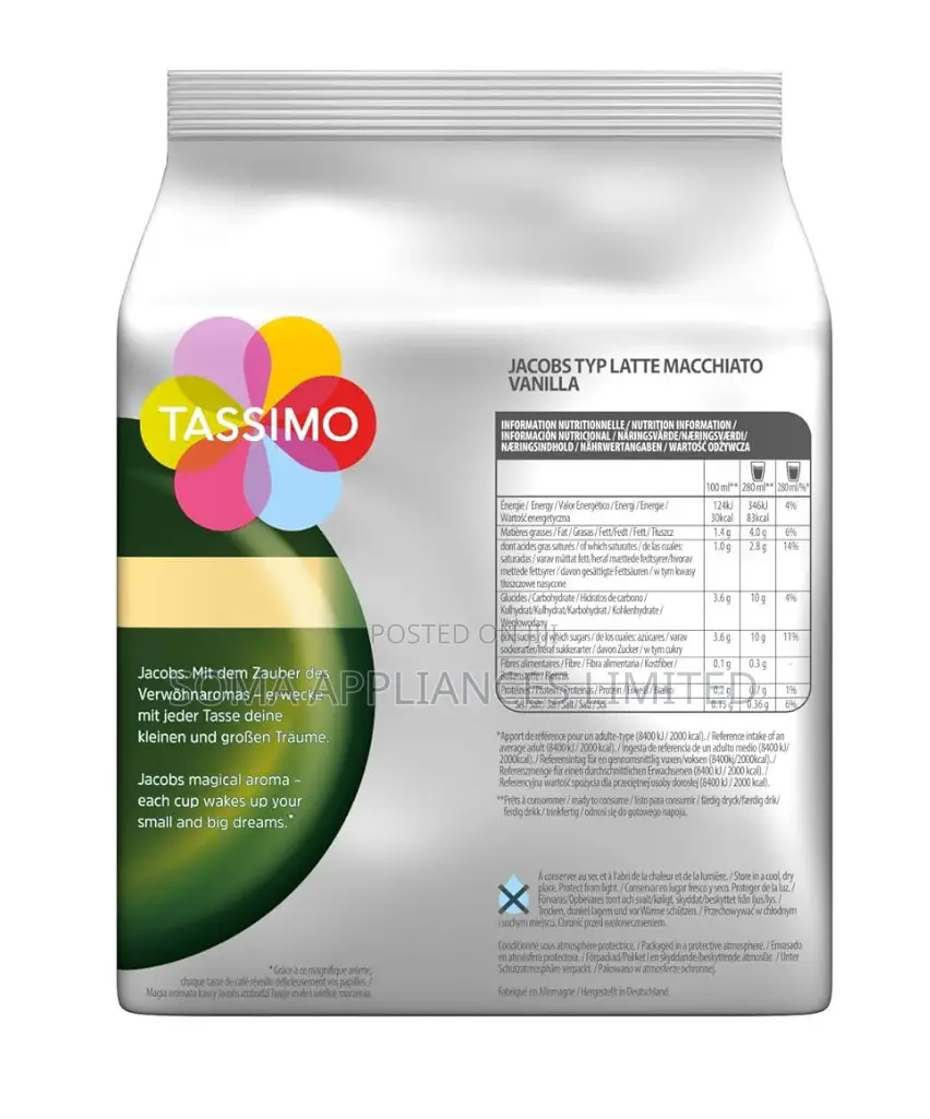 Tassimo Latte Macchiato Vanilla - 16 T-Discs