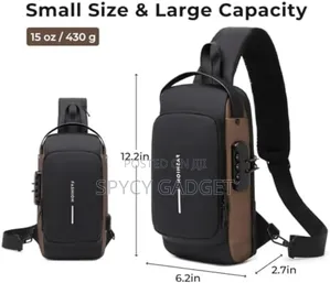 Photo - Fashion Ergonomic Design Sling Bag With Lock and Usb Port