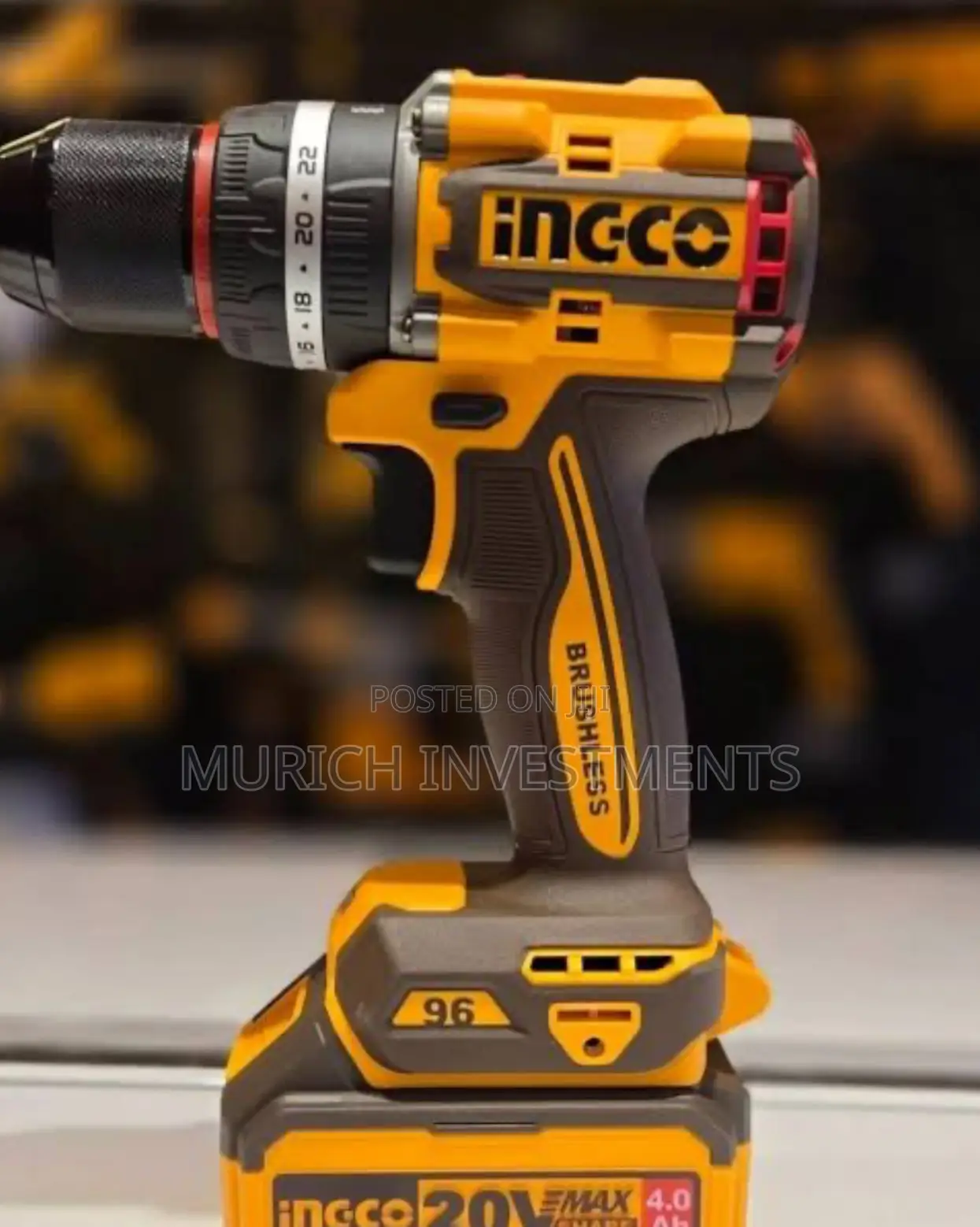 Brushless Cordless Impact Drill 96nm Torque,Metal Chuck,13mm