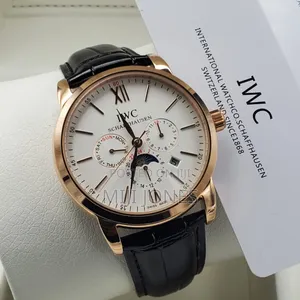 Men's Iwc Style Automatic Leather Watch