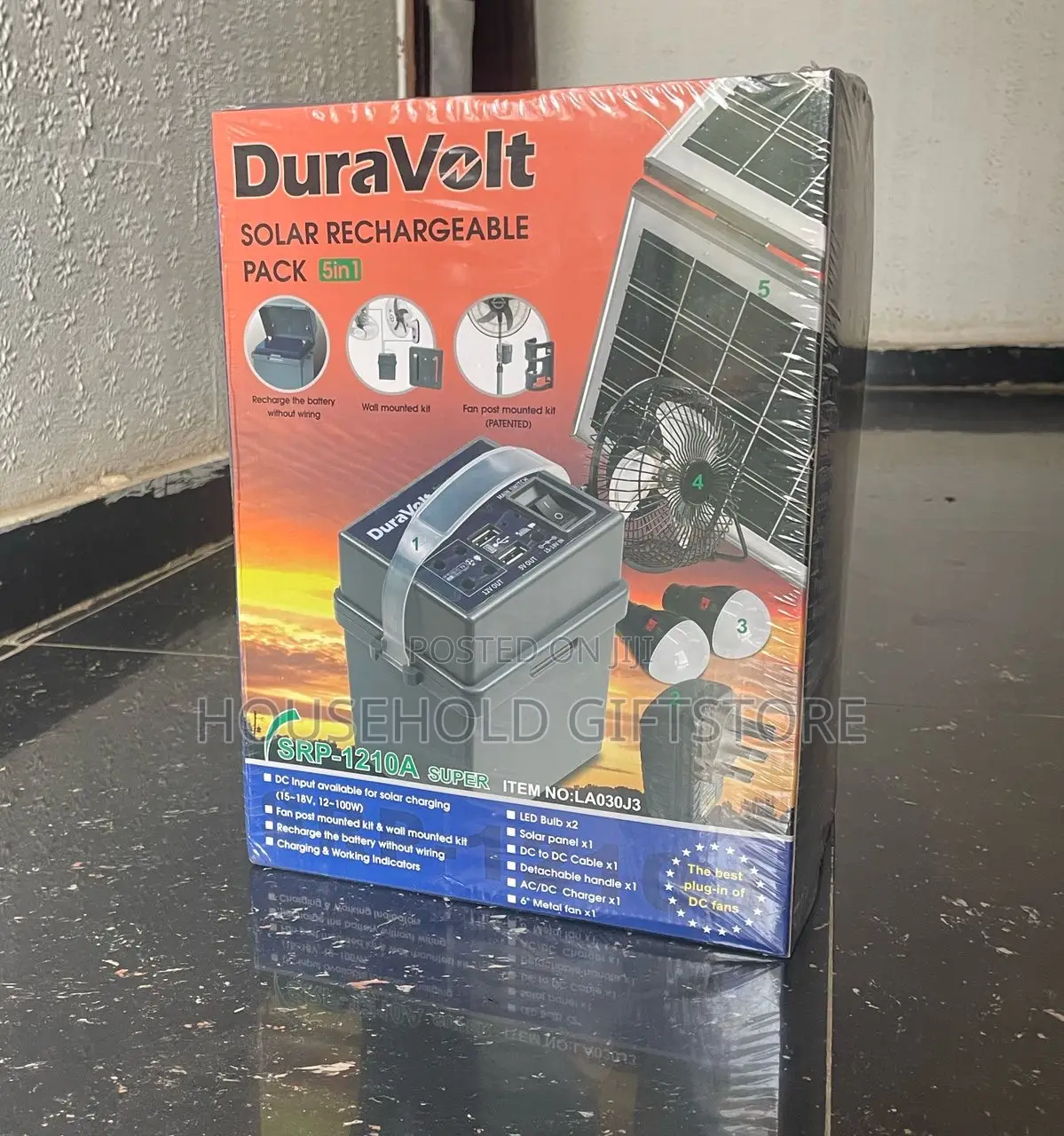 Duravolt 5in1 Solar Kit With Lithium Battery