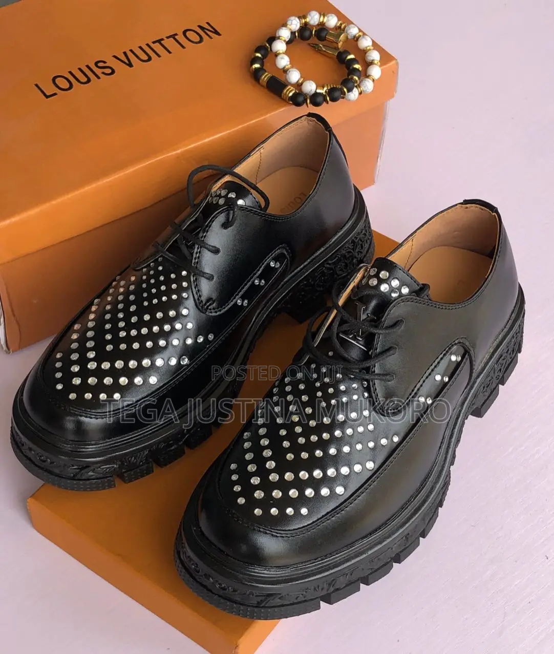 Louis Vuitton Studded Men's Flat Shoes