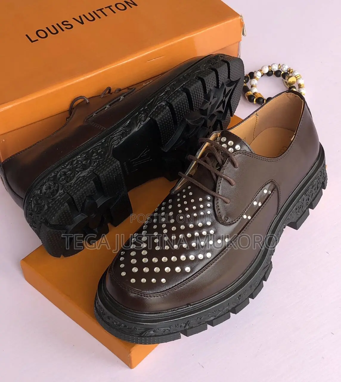 Louis Vuitton Studded Men's Flat Shoes
