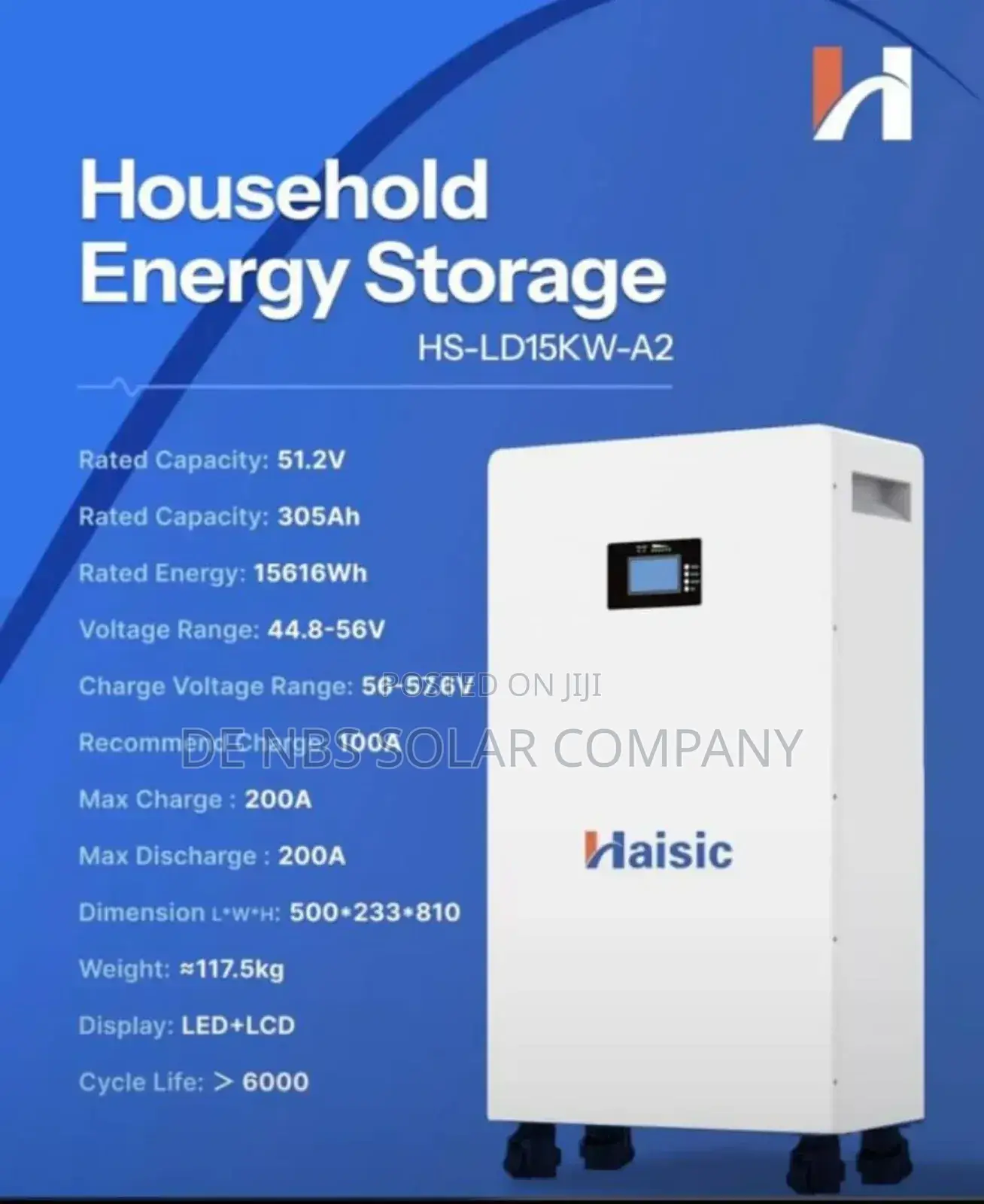 15kwh 51.2v Haisic Lithium Ion Phosphate Battery