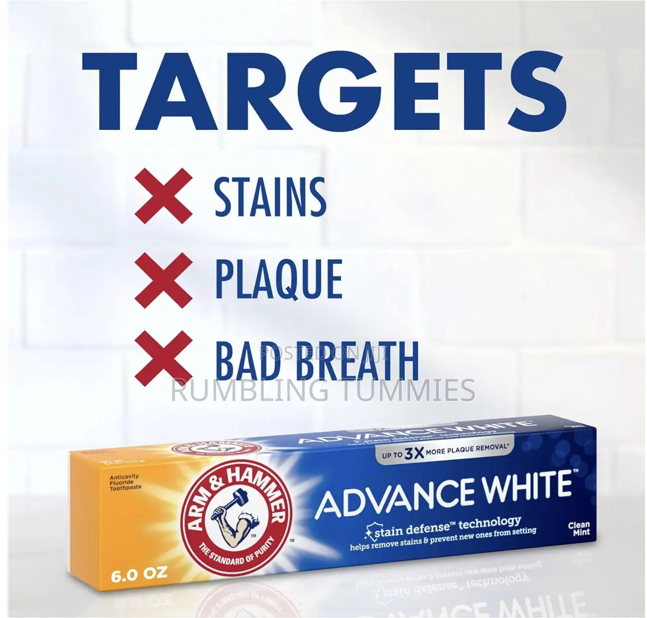 Arm Hammer Advance White Toothpaste, Clean Mint, 6 Ounces