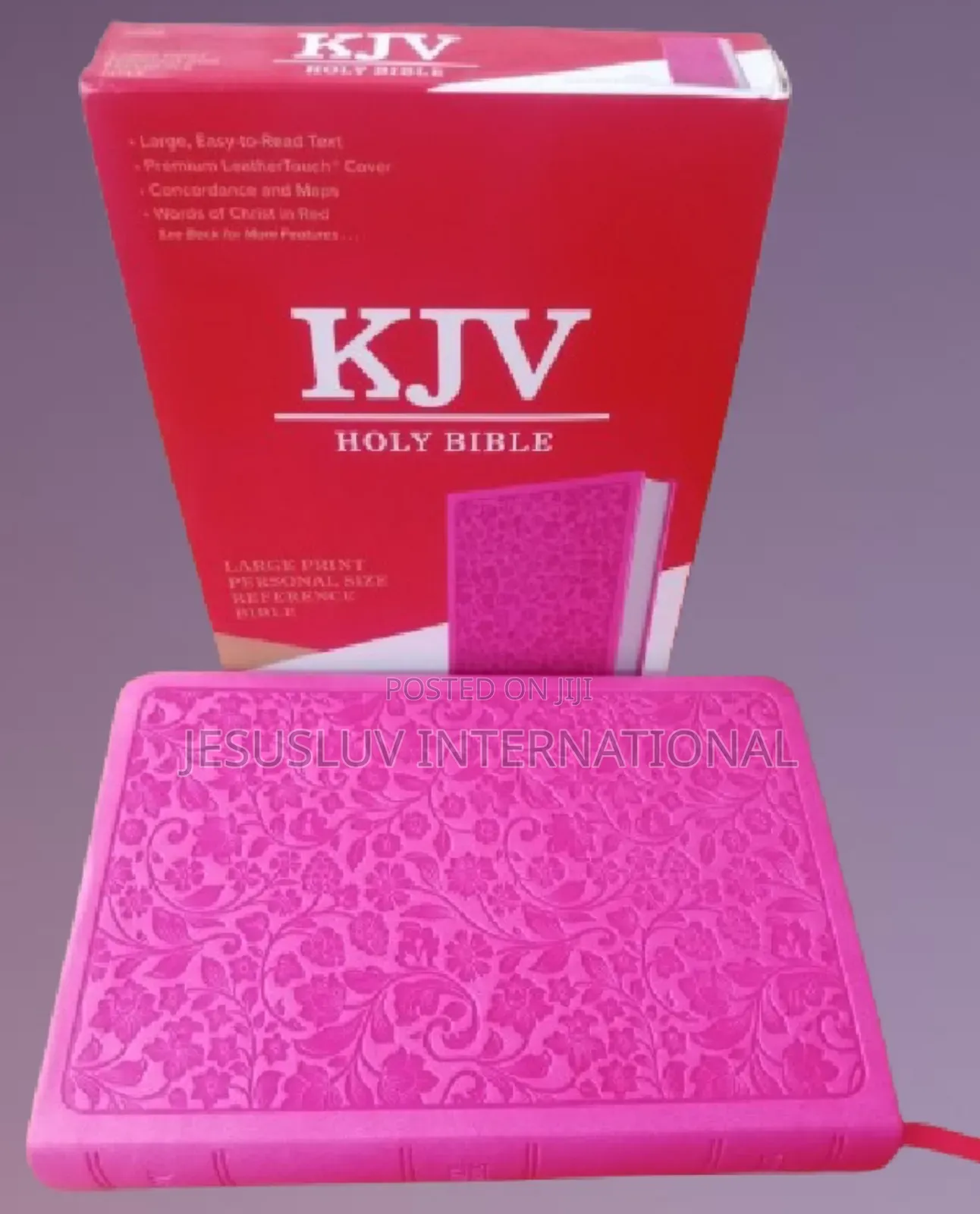 Holy Bible KJV Large Print Personal Reference,Pink Leather