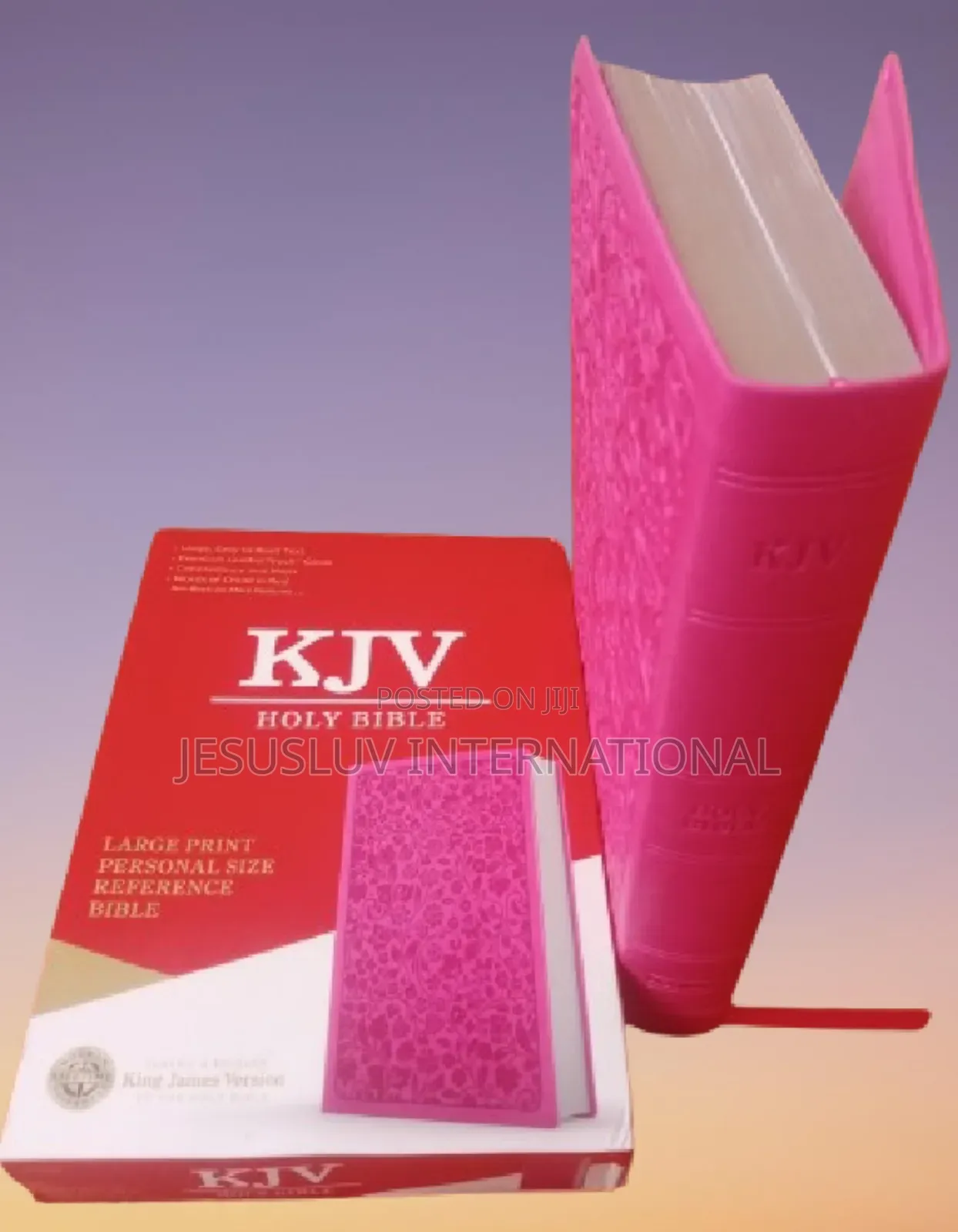 Holy Bible KJV Large Print Personal Reference,Pink Leather