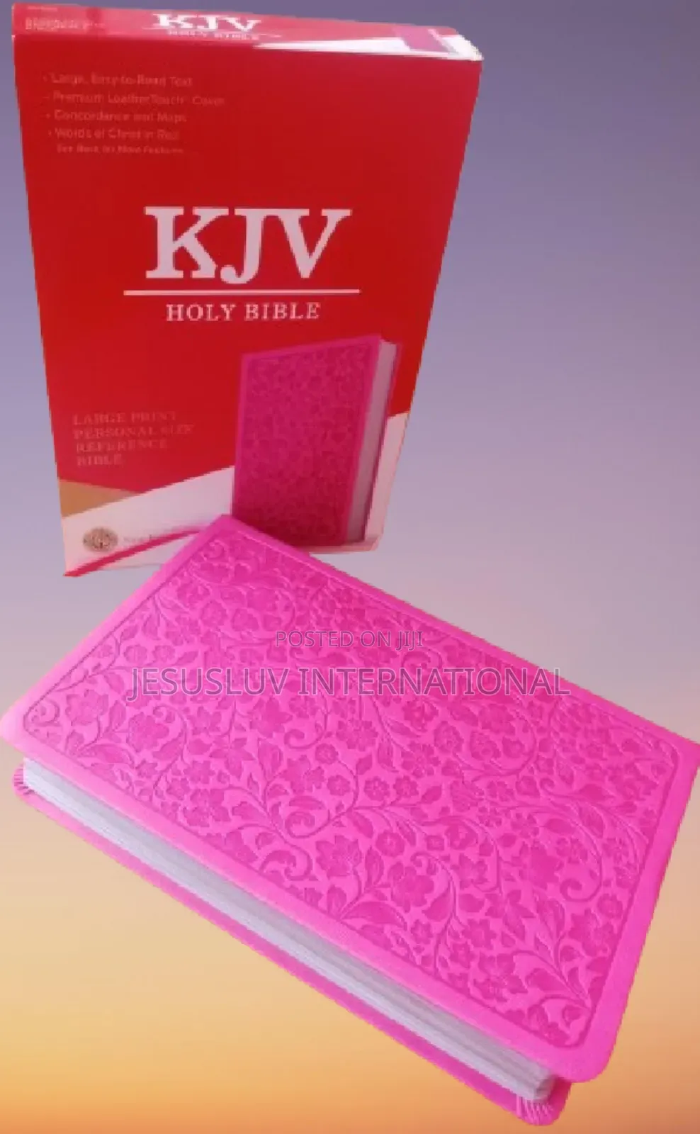 Holy Bible KJV Large Print Personal Reference,Pink Leather
