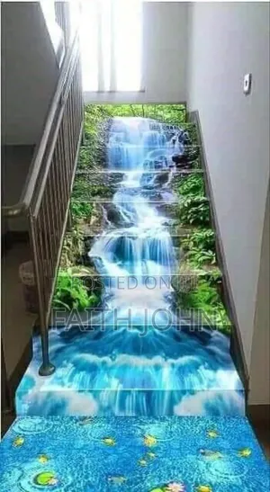 Flower and Rain Fall 3d Epoxy Flooring