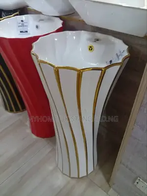 Luxury Gold and White Free Standing Washing Hands Basin