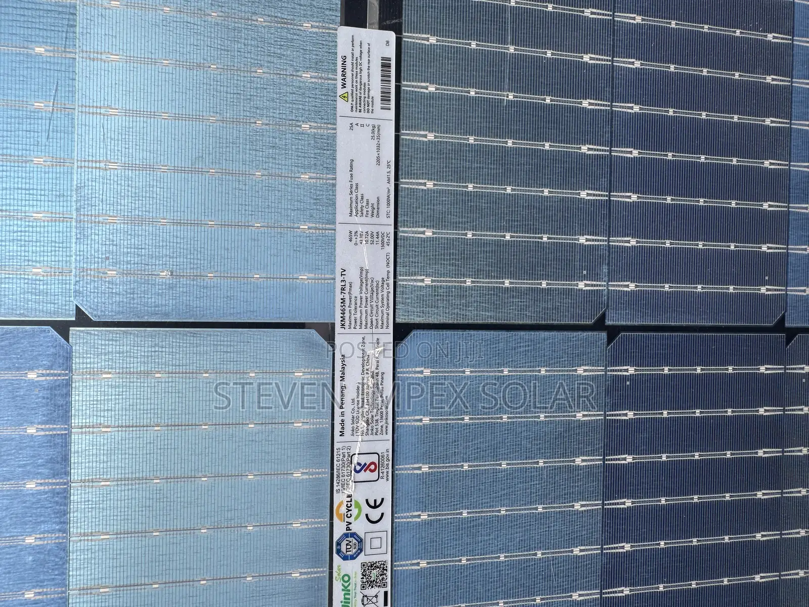 Jinko Solar Panel Half Cut Mono 465watts 144cells