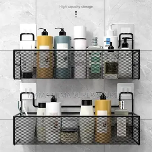 Wall-Mounted Bathroom Shelf No Drill Shower Shampoo Organ