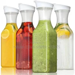 Circular Square Drink Pitcher With Lid Airtight 50 Oz Juice