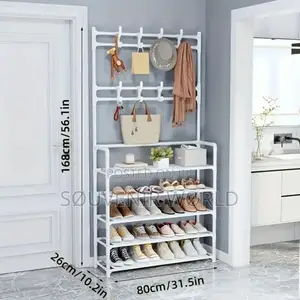 80x26x153cm).5 Layers Hat and Shoe Rack