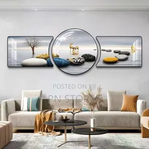 Hd 3in1 Abstract Wall Art Canvas Frame With Tempered Glass