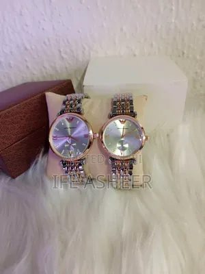 Luxury Couples Emporio Armani Watch - Silver Rose Gold