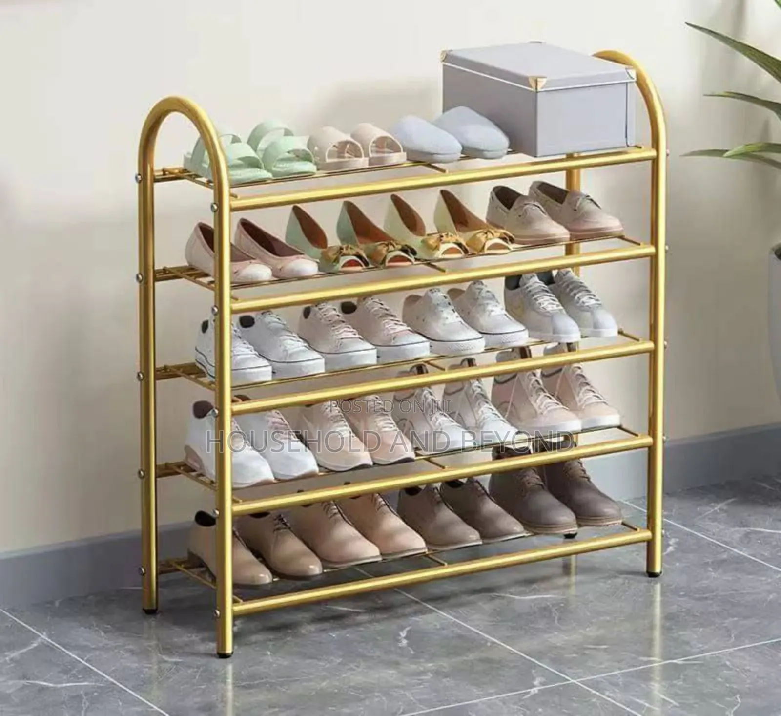 5 Layer Quality Golden Shoe Rack