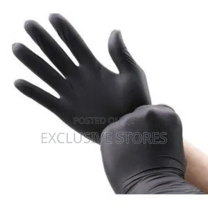 100 Pack Disposable Black Nitrile Gloves