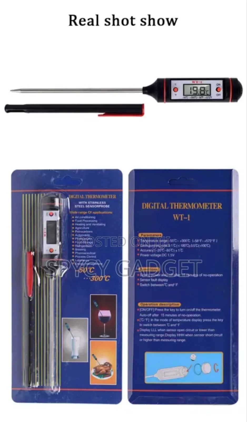 Digital Thermometer With Stainless Steel Sensor Probe