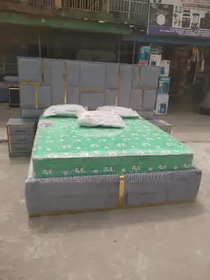 Quality 6by6 Ulphostery Padded Bed Frame With Two Bed Sides